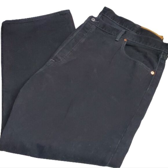 LEVIS 501 Black Jeans. BUTTON FLY Size W 50 L 32 - Picture 1 of 11